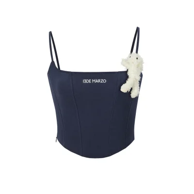 13DE MARZO Base Knit Camisole Navy Blue