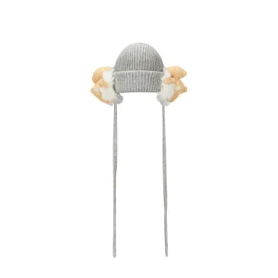 13DE MARZO Bear Earmuff Beanie Grey - Image 6