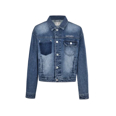 13DE MARZO Doozoo Back Butterfly Denim Jacket Blue - Image 5