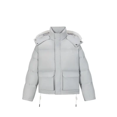 13DE MARZO Friends Hangout Down Jacket Grey - Image 5