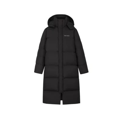 13DE MARZO Bear Long Down Puffer Jacket Black - Image 5