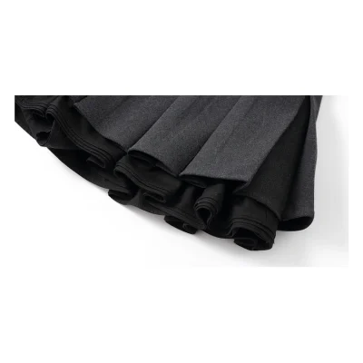 REVAN Ruffle Hem Pleated Skirt Dark Grey - Image 10