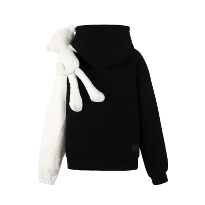 13DE MARZO Bear Giant Sleeve Hoodie Black