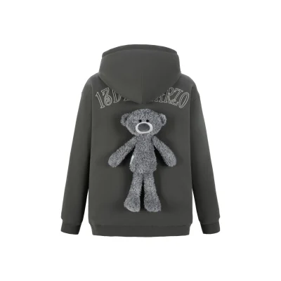 13DE MARZO Doozoo Logo Zip Hoodie Grey