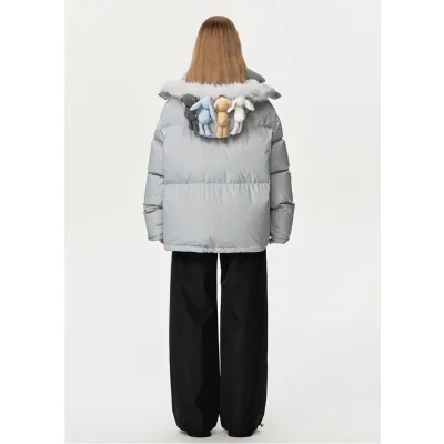 13DE MARZO Friends Hangout Down Jacket Grey - Image 4