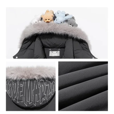 13DE MARZO Friends Hangout Down Jacket Dark Grey - Image 7