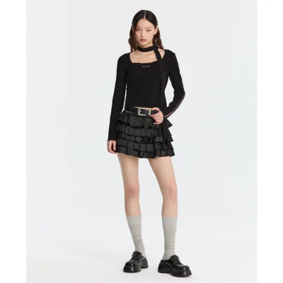 REVAN knitted cropped top Black