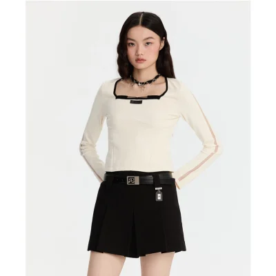 REVAN Knitted Cropped Top Ivory