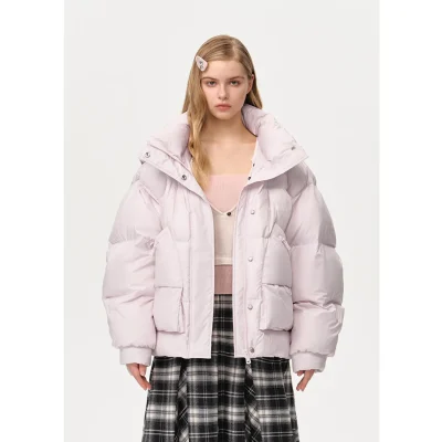 13DE MARZO Bear Embossment Down Jacket Pink