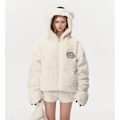 13DE MARZO Bear Costume Down Jacket White