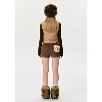 13DE MARZO Doozoo Cassimere Pocket Shorts Brown