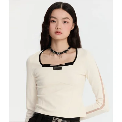 REVAN Knitted Cropped Top Ivory