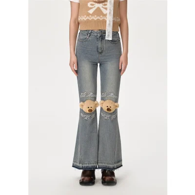 13DE MARZO Knees Bear Jeans Blue