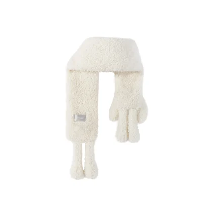 13DE MARZO Doozoo Fuzzy Scarf Rabbit White - Image 6