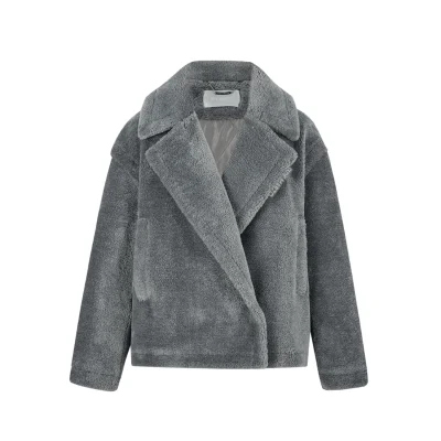 13DE MARZO Fuzzy Bear Coat Grey