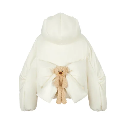 13DE MARZO Doozoo Bow Silky Down Jacket Beige