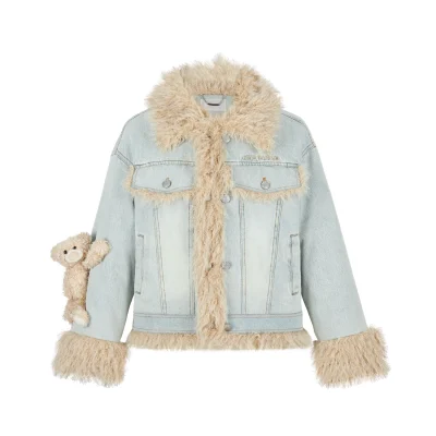 13DE MARZO Doozoo Fleece Denim Jacket Blue