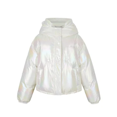 13DE MARZO Bear Button Silky Down Jacket White