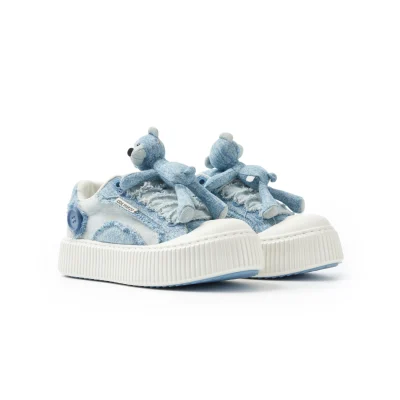 13DE MARZO Bear Denim Biscuits Sneakers Blue