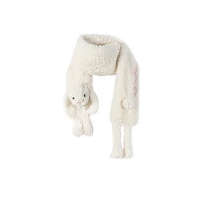 13DE MARZO Doozoo Fuzzy Scarf Rabbit White