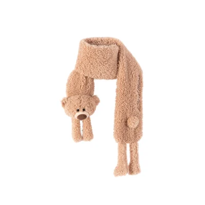 13DE MARZO Doozoo Fuzzy Scarf Bear Khaki