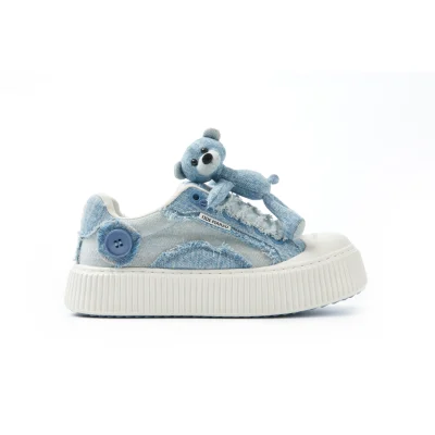 13DE MARZO Bear Denim Biscuits Sneakers Blue - Image 7