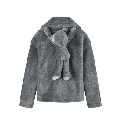 13DE MARZO Fuzzy Bear Coat Grey - Image 6