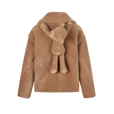 13DE MARZO Fuzzy Bear Coat Brown - Image 6