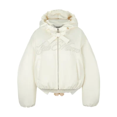 13DE MARZO Doozoo Bow Silky Down Jacket Beige