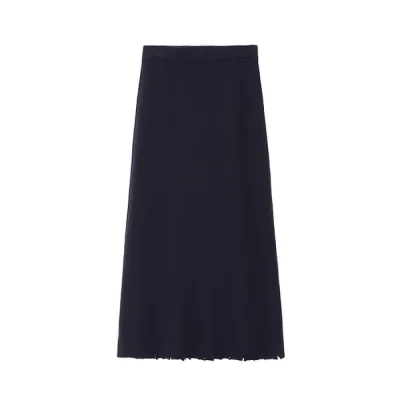 REVAN Knit A-Line Long Skirt Dark Blue - Image 8