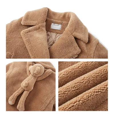 13DE MARZO Fuzzy Bear Coat Brown - Image 7