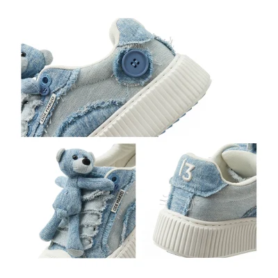 13DE MARZO Bear Denim Biscuits Sneakers Blue - Image 10