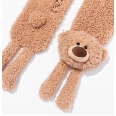 13DE MARZO Doozoo Fuzzy Scarf Bear Khaki - Image 8