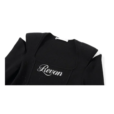 REVAN Versatile Off-Shoulder Sweater Top Black - Image 11