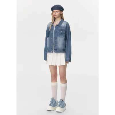 13DE MARZO Bear Denim Biscuits Sneakers Blue