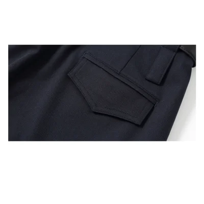 REVAN High-Waist Belted Pants Dark Blue - Image 10