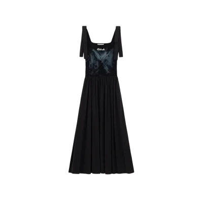 REVAN Ethereal Velvet Gem Knit Dress Black - Image 6