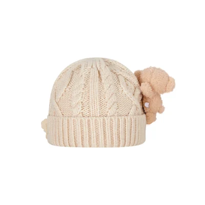 13DE MARZO Kids BabyBear Weave Beanie Almond - Image 5