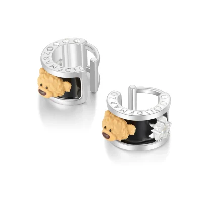 13DE MRAZO Zircon Bear Ear Cuff Black