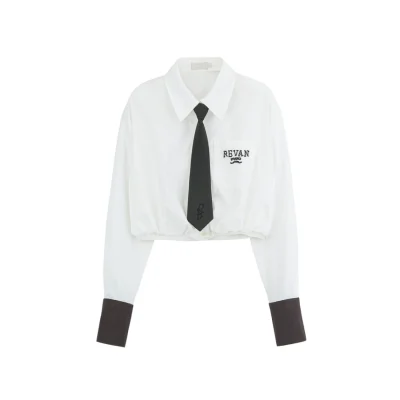 REVAN Urban Chic Contrast Shirt White - Image 5