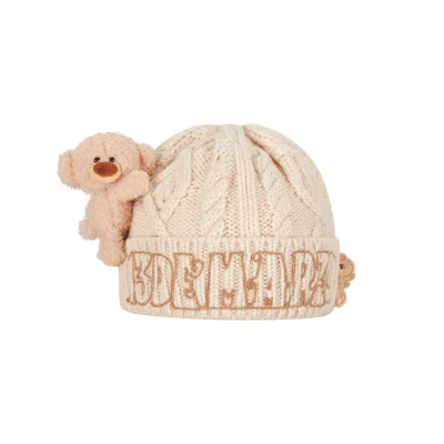 13DE MARZO Kids BabyBear Weave Beanie Almond