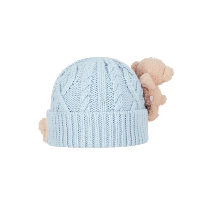 13DE MARZO Kids BabyBear Weave Beanie Blue - Image 5