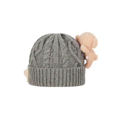 13DE MARZO Kids BabyBear Weave Beanie Grey - Image 4