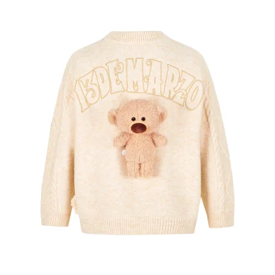 13DE MARZO Kids BabyBear Weave Sweater Beige