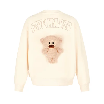 13DE MARZO Kids BabyBear Crewneck Sweater Beige - Image 4