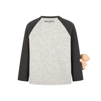 13DE MARZO BabyBear Raglan T-shirt Grey - Image 4