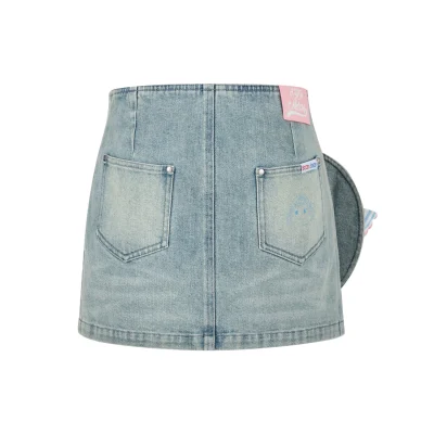 13DE MARZO Fujiya Sweets Bear Denim Dress Blue - Image 6