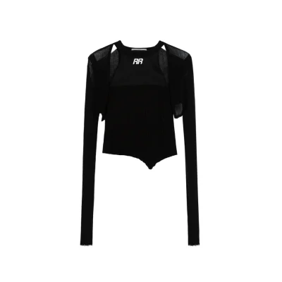 REVAN Bold Backless Knit Crop Cardigan Black - Image 7