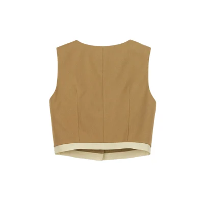 REVAN Melard Khaki-Colored Waistcoat Khaki - Image 8