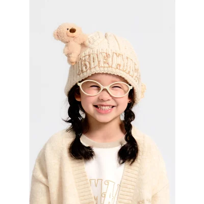 13DE MARZO Kids BabyBear Weave Beanie Almond